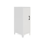 SPACE SOLUTIONS 42.5 in.H 3 Shelf Storage Locker Cabinet, Fully Assembled, 3 in. Riser Legs, Pearl White 25223